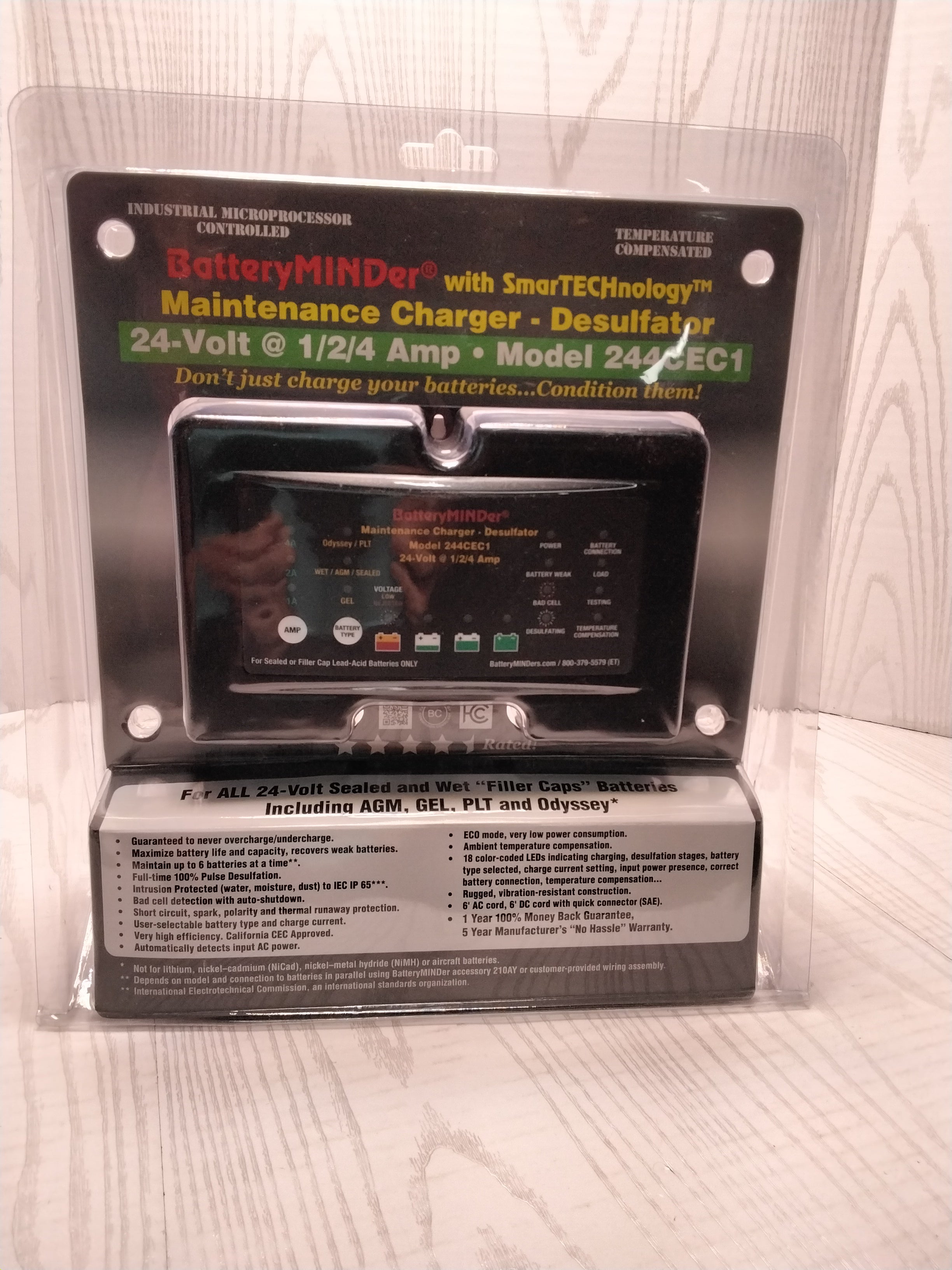 BatteryMINDer 244CEC1 - 24V- 1,2,4 Amp Maintenance Charger- Desulfator (7922770772206)